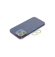 iPhone 12 Pro Renkli Kamera Lens Koruma Cam - Yeşil-Sarı