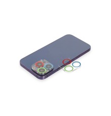 iPhone 12 Pro Renkli Kamera Lens Koruma Cam - Mavi-Yeşil