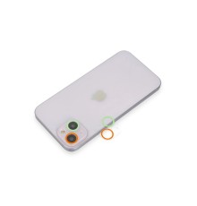 iPhone 13 Renkli Kamera Lens Koruma Cam - Turuncu-Yeşil