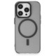 iPhone 14 Pro Max Kılıf Anka PC Magneticsafe Sert Metal Kapak - Siyah