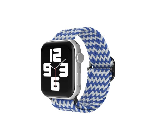 Apple Watch 38mm Star Kordon - Zigzag Beyaz-Mavi Apple Watch 38mm Star Kordon - Zigzag Beyaz-Mavi