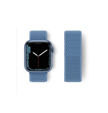 Apple Watch 42mm Hasırlı Cırtcırtlı Kordon - Mavi