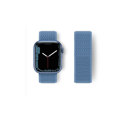 Apple Watch 42mm Hasırlı Cırtcırtlı Kordon - Mavi