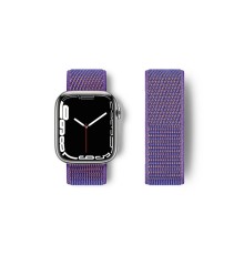 Apple Watch 42mm Hasırlı Cırtcırtlı Kordon - Lila