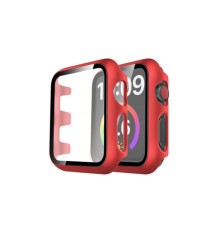 Apple Watch 44mm Camlı Kasa Ekran Koruyucu - Kırmızı