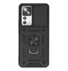 Xiaomi Mi 12T Pro Kılıf Pars Lens Yüzüklü Silikon - Siyah