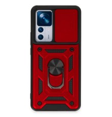 Xiaomi Mi 12T Pro Kılıf Pars Lens Yüzüklü Silikon - Kırmızı