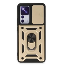 Xiaomi Mi 12T Pro Kılıf Pars Lens Yüzüklü Silikon - Gold
