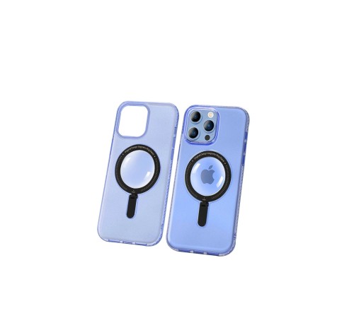 iPhone 14 Pro Kılıf Zoom Standlı Silikon - Sierra Blue