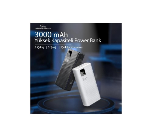 A26Q Powerbank 30.000 mAh PD 20W Hızlı Şarj - Beyaz A26Q Powerbank 30.000 mAh PD 20W Hızlı Şarj - Beyaz