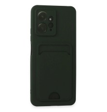 Xiaomi Redmi Note 12 4G Kılıf Kelvin Kartvizitli Silikon - Koyu Yeşil