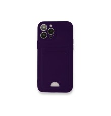 iPhone 12 Pro Max Kılıf Kelvin Kartvizitli Silikon - Derin Mor