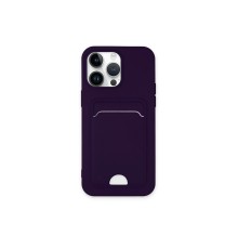 iPhone 14 Pro Kılıf Kelvin Kartvizitli Silikon - Derin Mor