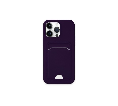 iPhone 14 Pro Max Kılıf Kelvin Kartvizitli Silikon - Derin Mor iPhone 14 Pro Max Kılıf Kelvin Kartvizitli Silikon - Derin Mor