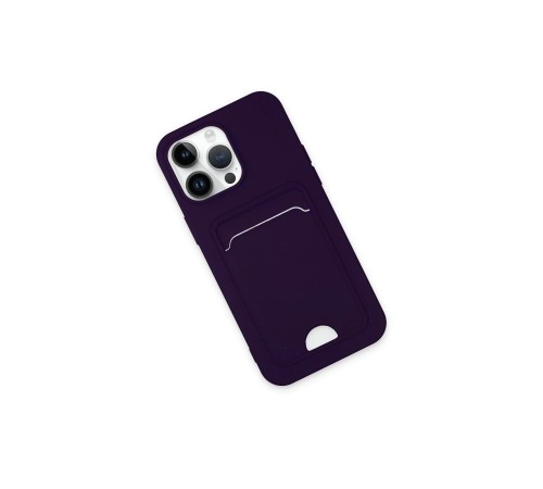 iPhone 14 Pro Max Kılıf Kelvin Kartvizitli Silikon - Derin Mor iPhone 14 Pro Max Kılıf Kelvin Kartvizitli Silikon - Derin Mor