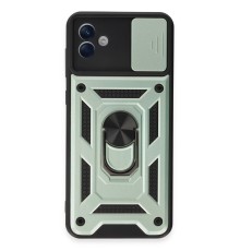Samsung Galaxy A04E Kılıf Pars Lens Yüzüklü Silikon - Yeşil