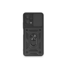 Xiaomi Redmi Note 12 4G Kılıf Pars Lens Yüzüklü Silikon - Siyah