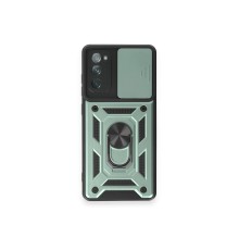 Samsung Galaxy S20 FE Kılıf Pars Lens Yüzüklü Silikon - Yeşil