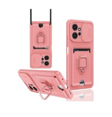 Xiaomi Redmi Note 12 4G Kılıf Zuma Kartvizitli Yüzüklü Silikon - Pembe