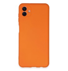 Samsung Galaxy A04E Kılıf Nano içi Kadife Silikon - Turuncu