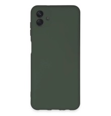 Samsung Galaxy A04E Kılıf Nano içi Kadife Silikon - Koyu Yeşil