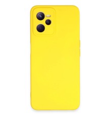Realme C35 Kılıf Nano içi Kadife Silikon - Sarı