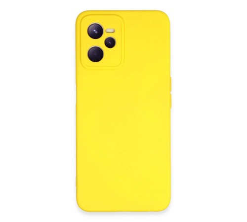 Realme C35 Kılıf Nano içi Kadife Silikon - Sarı Realme C35 Kılıf Nano içi Kadife Silikon - Sarı