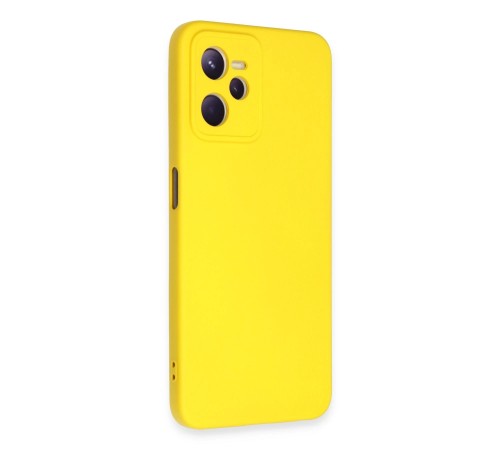 Realme C35 Kılıf Nano içi Kadife Silikon - Sarı Realme C35 Kılıf Nano içi Kadife Silikon - Sarı