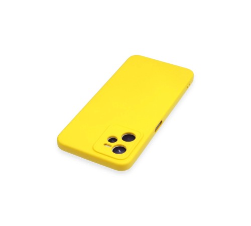 Realme C35 Kılıf Nano içi Kadife Silikon - Sarı Realme C35 Kılıf Nano içi Kadife Silikon - Sarı