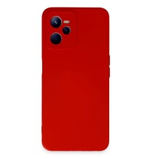 Realme C35 Kılıf Nano içi Kadife Silikon - Kırmızı