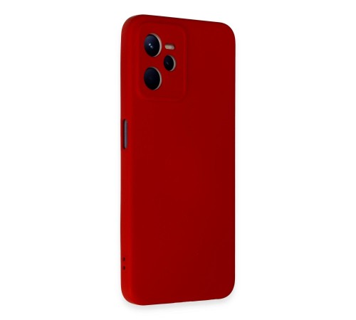 Realme C35 Kılıf Nano içi Kadife Silikon - Kırmızı Realme C35 Kılıf Nano içi Kadife Silikon - Kırmızı