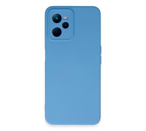 Realme C35 Kılıf Nano içi Kadife Silikon - Mavi Realme C35 Kılıf Nano içi Kadife Silikon - Mavi