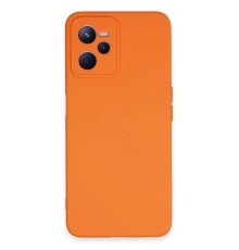 Realme C35 Kılıf Nano içi Kadife Silikon - Turuncu