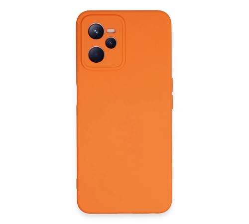 Realme C35 Kılıf Nano içi Kadife Silikon - Turuncu Realme C35 Kılıf Nano içi Kadife Silikon - Turuncu