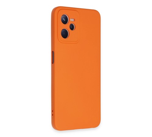 Realme C35 Kılıf Nano içi Kadife Silikon - Turuncu Realme C35 Kılıf Nano içi Kadife Silikon - Turuncu