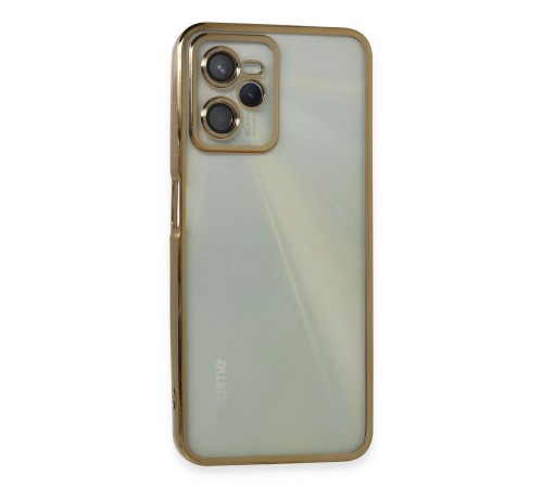 Realme C35 Kılıf Lensli Silikon - Gold