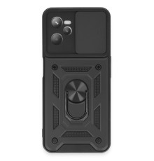 Realme C35 Kılıf Pars Lens Yüzüklü Silikon - Siyah
