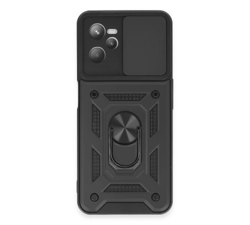 Realme C35 Kılıf Pars Lens Yüzüklü Silikon - Siyah