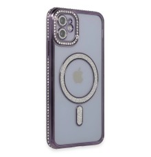 iPhone 11 Kılıf Joke Simli Magneticsafe Kılıf - Derin Mor