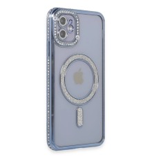 iPhone 11 Kılıf Joke Simli Magneticsafe Kılıf - Mavi