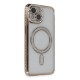 iPhone 14 Kılıf Joke Simli Magneticsafe Kılıf - Gold