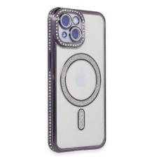 iPhone 14 Kılıf Joke Simli Magneticsafe Kılıf - Derin Mor