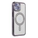 iPhone 14 Kılıf Joke Simli Magneticsafe Kılıf - Derin Mor