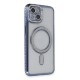 iPhone 14 Kılıf Joke Simli Magneticsafe Kılıf - Mavi