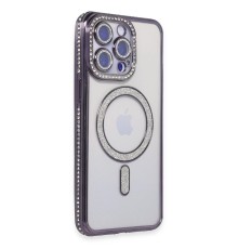 iPhone 14 Pro Kılıf Joke Simli Magneticsafe Kılıf - Derin Mor