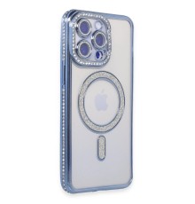iPhone 14 Pro Kılıf Joke Simli Magneticsafe Kılıf - Mavi