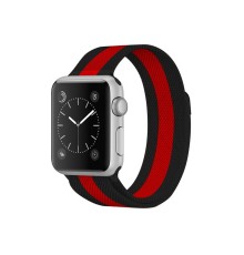 Apple Watch 38mm Metal Mıknatıslı Kordon - Siyah-Kırmızı