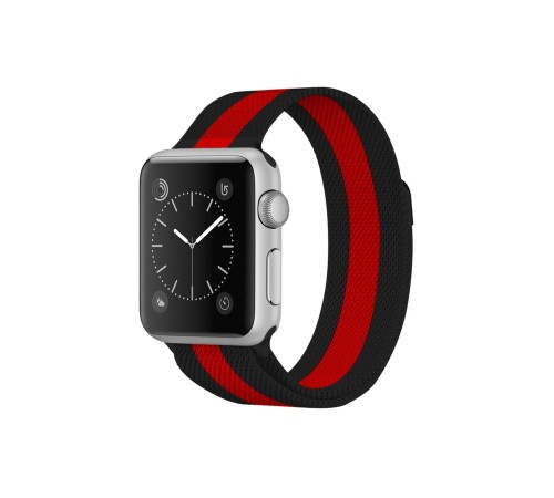 Apple Watch 38mm Metal Mıknatıslı Kordon - Siyah-Kırmızı Apple Watch 38mm Metal Mıknatıslı Kordon - Siyah-Kırmızı