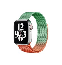 Apple Watch 38mm Metal Mıknatıslı Kordon - Turuncu-Yeşil