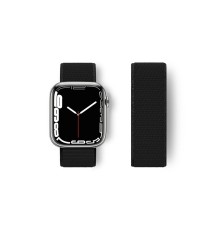 Apple Watch 38mm Hasırlı Cırtcırtlı Kordon - Siyah